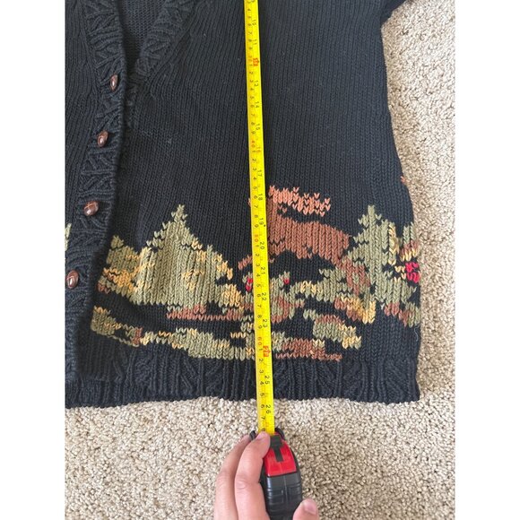 VTG Cambridge Dry Goods Women's Wooden Button Cardigan Sweater Cottage Granny - Picture 6 of 6